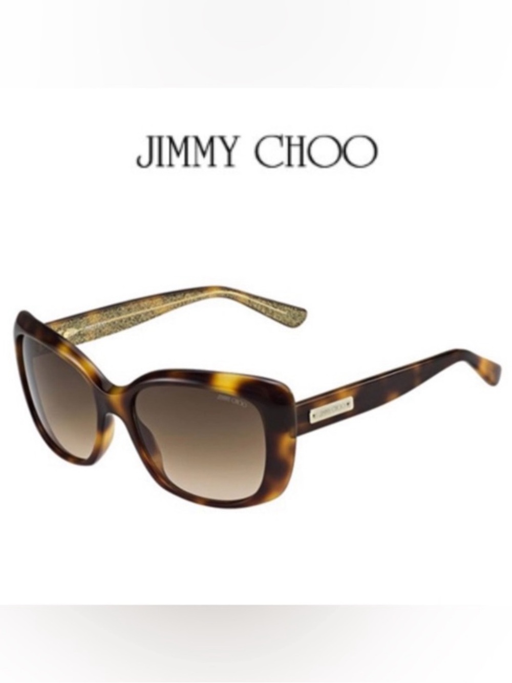 Jimmy Choo Kalia/S Tortoiseshell Gold Glitter Sunglasses *Not Authenticated*